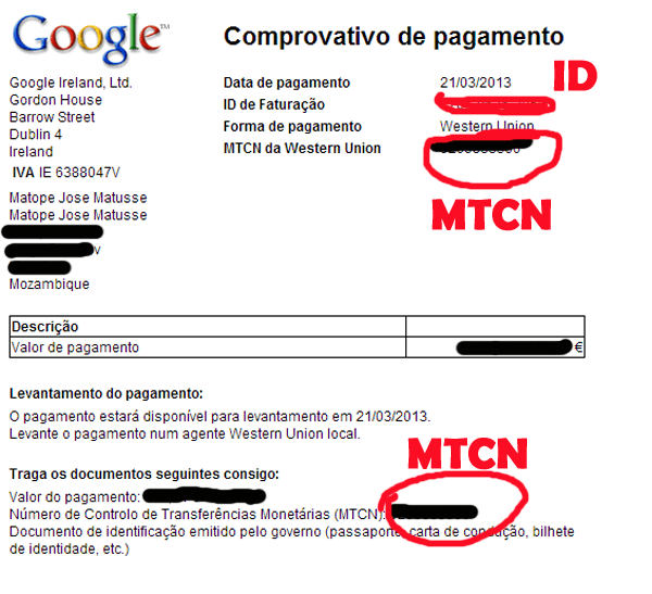 Encontrar MTCN no Google Adsense numero-de-controle-mtcn